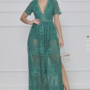 Green romper dress size small